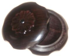 Lidded ebony pot by Frank Hayward